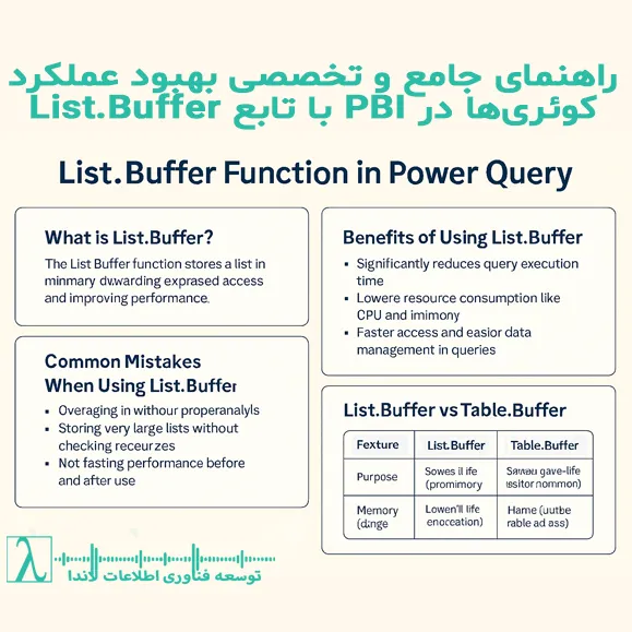 Power BI Power Query List Buffer بهبود عملکرد تحلیل داده هوش تجاری زبان M M language