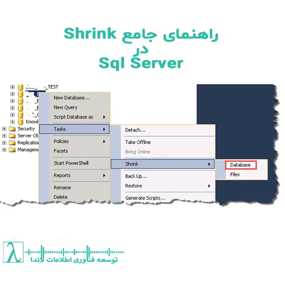SQL Server Shrink DBCC ShrinkDatabase Data File Log File Fragmentation اندیکس‌ها ایندکس‌ها کارایی بانک اطلاعاتی Shrink