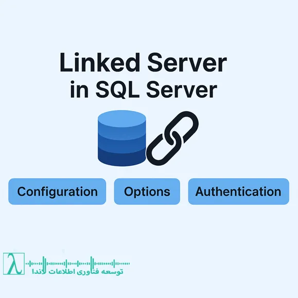 SQL Server لینک سرور پیکربندی Linked Server sp addlinkedserver sp serveroption احراز هویت Linked Server Kerberos Impersonation Windows Authentication SQL Authentication اتصال توزیع‌شده