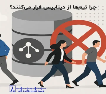 فرار از دیتابیس، دیتابیس سازمانی، چالش SQL در سازمان، تعامل تیمها با داده، فرهنگ داده، معماری دیتابیس سازمانی، مشاوره دیتابیس، مشاوره SQL، تصمیمسازی دادهمحور، مشکلات دیتابیس در سازمان، رفتار تیمی داده