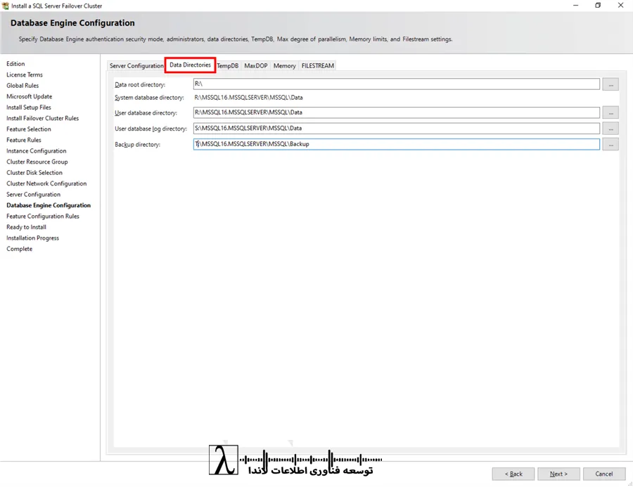 نصب SQL Server 2022, SQL Server 2022 installation, Failover Cluster, Windows Server 2022 WSFC, نصب FCI, SQL Server 2022 FCI, پیکربندی TempDB, TempDB configuration, MaxDOP و Memory, MaxDOP and Memory settings, بهروزرسانی Slipstreamed, Slipstreamed updates, پایگاه داده خوشهای, Clustered Database, Windows Server 2022 Cluster, SQL Server HA, SQL Server Instance, Instance configuration, Azure PAYG SQL Server, استفاده PAYG SQL Server, لاندا, SQL Server 2022 FCI, SQL Server High Availability, SQL Server 2022 High Availability, Windows Server Failover Clustering, SQL Server Cluster Installation, lambda, landa, لامبدا, SQL Server Always On و FCI, خدمات لاندا, Shared Storage در SQL Server Cluster, نصب Failover Cluster SQL Server, راهاندازی WSFC در SQL Server, نصب SQL Server روی Windows Server 2022, پیکربندی SQL Server Failover Cluster, آموزش نصب SQL Server Cluster, راهاندازی SQL Server FCI, پیکربندی WSFC برای SQL Server, نصب SQL Server 2022 روی WSFC, لاندا مجری فناوری اطلاعات, لاندا مشاور فناوری اطلاعات, شرکت توسعه فناوری اطلاعات, شرکت توسعه فناوری اطلاعات لاندا, شرکت فناوری اطلاعات, شرکت فناوری اطلاعات لاندا