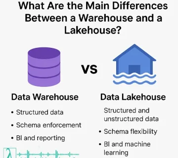 Data Warehouse, تفاوت Data Lakehouse و Data Warehouse, معماری داده, BI 2025, هوش تجاری, کلان داده, دیتابریکس, اسنوفلیک
