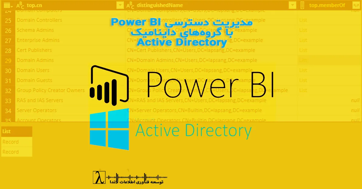 Power BI, مدیریت دسترسی, گروه داینامیک, Active Directory, امنیت BI, Row-Level Security, امنیت داده‌ها, Access Management, Dynamic Groups, Azure AD, کنترل دسترسی, Data Security, دسترسی پویا, گروه‌های پویا, Workspace Security