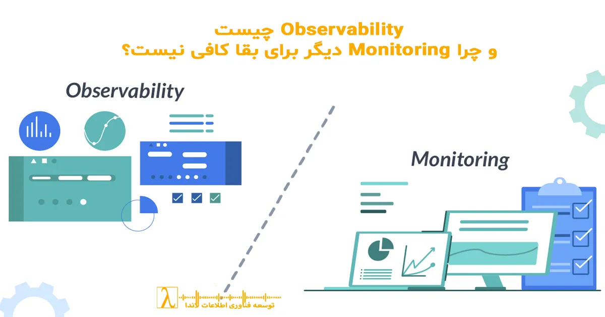 Monitoring, تفاوت Observability و Monitoring, مشاهده پذیری چیست, Cloud Native Monitoring, Microservices Monitoring, Distributed Tracing, Metrics Logs Traces, MTTR, Root Cause Analysis, DevOps Observability, SRE Monitoring, OpenTelemetry, APM Tools, Kubernetes Monitoring